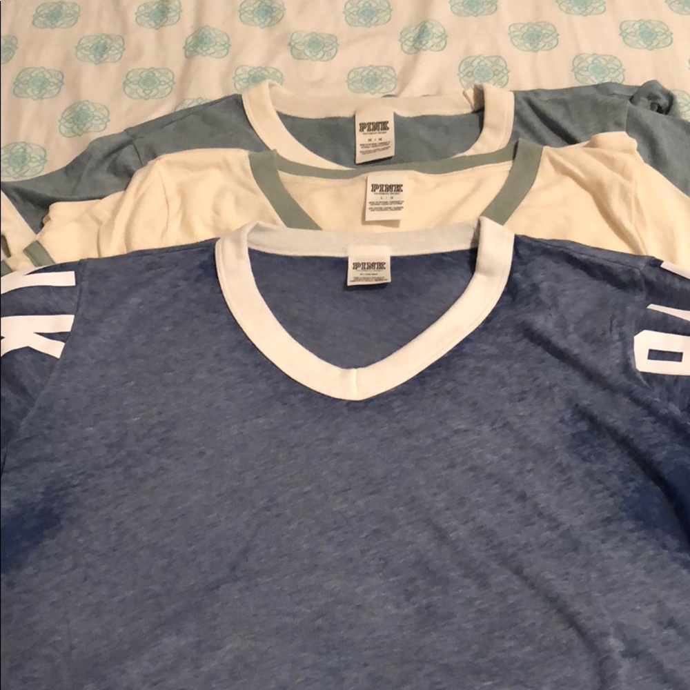 Selling bundle of 3 Pink Victoria secret T-shirts